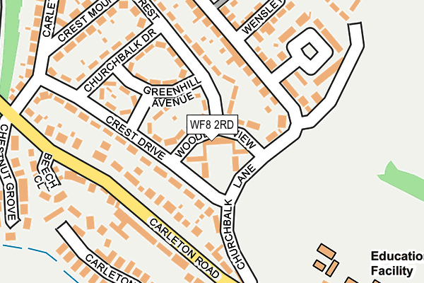 WF8 2RD map - OS OpenMap – Local (Ordnance Survey)