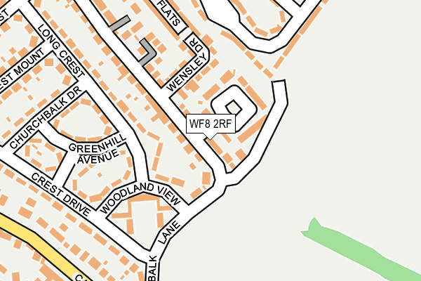 WF8 2RF map - OS OpenMap – Local (Ordnance Survey)