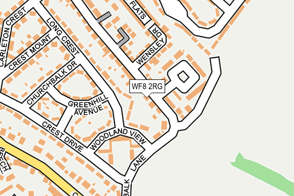 WF8 2RG map - OS OpenMap – Local (Ordnance Survey)