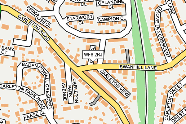 WF8 2RJ map - OS OpenMap – Local (Ordnance Survey)