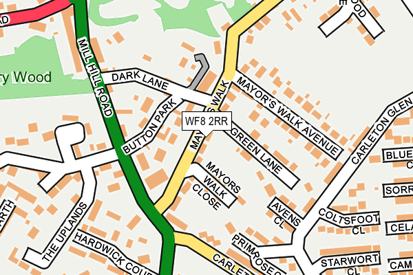 WF8 2RR map - OS OpenMap – Local (Ordnance Survey)