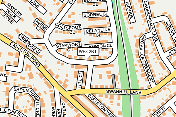 WF8 2RT map - OS OpenMap – Local (Ordnance Survey)