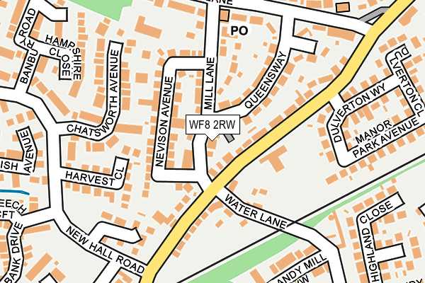 WF8 2RW map - OS OpenMap – Local (Ordnance Survey)