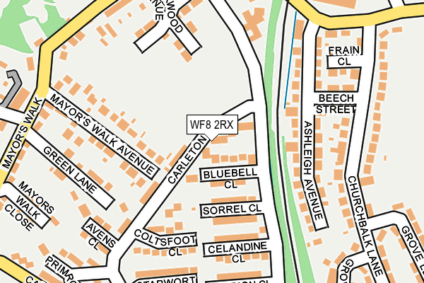 WF8 2RX map - OS OpenMap – Local (Ordnance Survey)