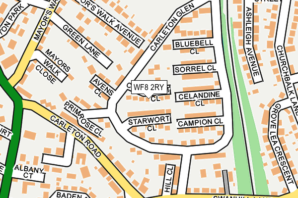 WF8 2RY map - OS OpenMap – Local (Ordnance Survey)