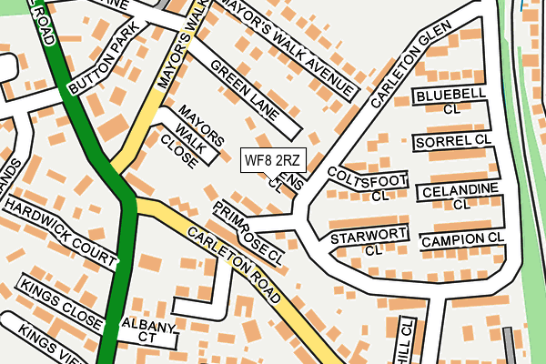 WF8 2RZ map - OS OpenMap – Local (Ordnance Survey)