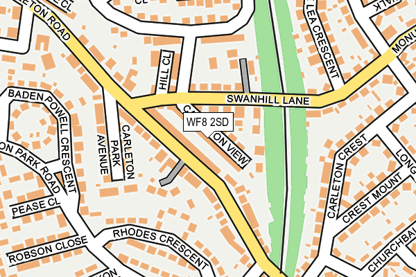 WF8 2SD map - OS OpenMap – Local (Ordnance Survey)
