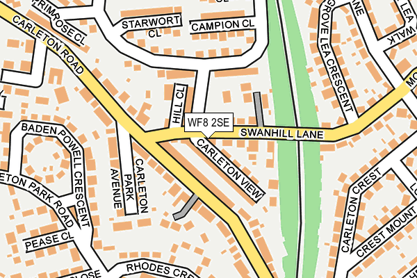 WF8 2SE map - OS OpenMap – Local (Ordnance Survey)