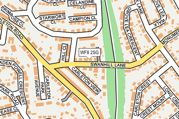 WF8 2SG map - OS OpenMap – Local (Ordnance Survey)