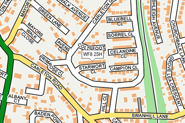 WF8 2SH map - OS OpenMap – Local (Ordnance Survey)