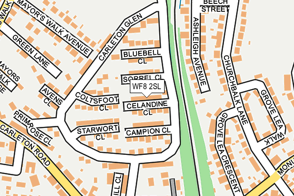 WF8 2SL map - OS OpenMap – Local (Ordnance Survey)