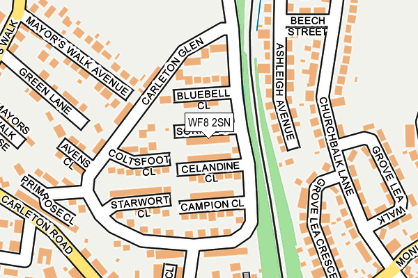 WF8 2SN map - OS OpenMap – Local (Ordnance Survey)