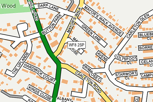 WF8 2SP map - OS OpenMap – Local (Ordnance Survey)