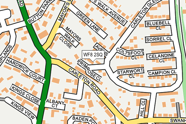 WF8 2SQ map - OS OpenMap – Local (Ordnance Survey)