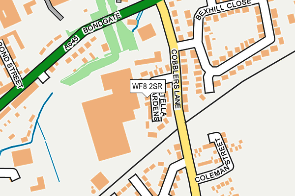 WF8 2SR map - OS OpenMap – Local (Ordnance Survey)