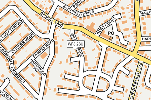 WF8 2SU map - OS OpenMap – Local (Ordnance Survey)