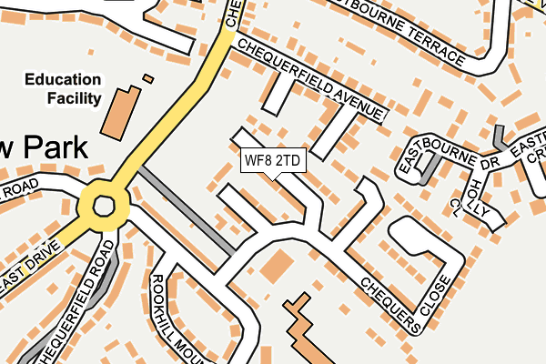 WF8 2TD map - OS OpenMap – Local (Ordnance Survey)