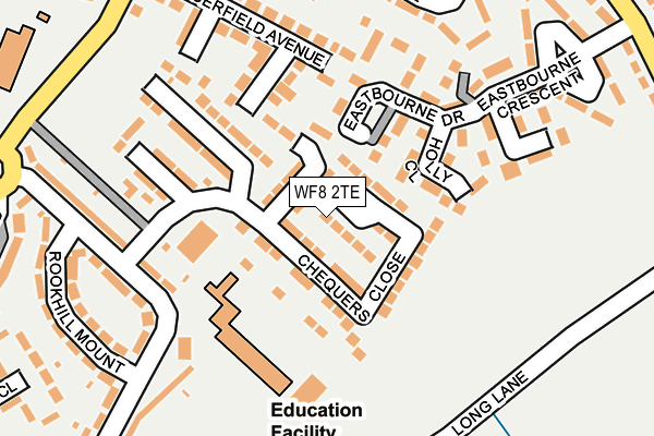 WF8 2TE map - OS OpenMap – Local (Ordnance Survey)