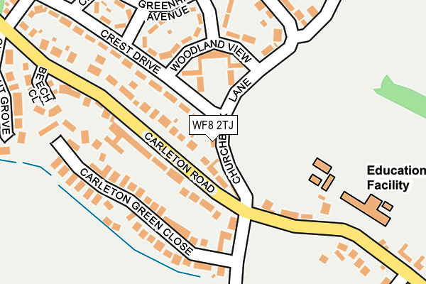 WF8 2TJ map - OS OpenMap – Local (Ordnance Survey)