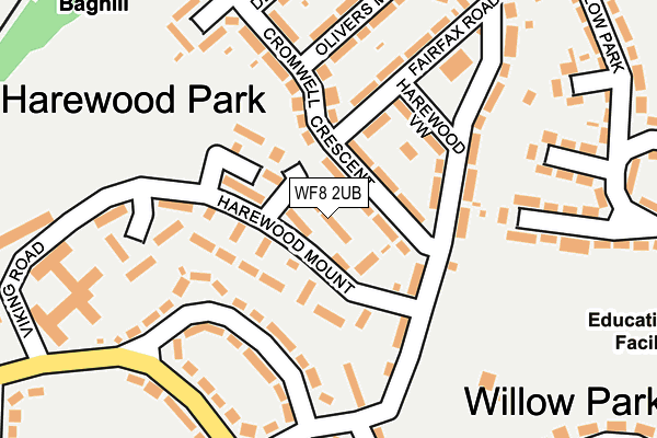 WF8 2UB map - OS OpenMap – Local (Ordnance Survey)