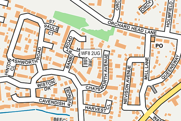 WF8 2UG map - OS OpenMap – Local (Ordnance Survey)