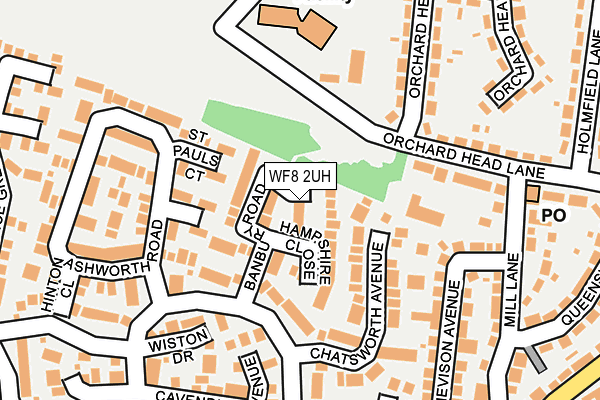 WF8 2UH map - OS OpenMap – Local (Ordnance Survey)