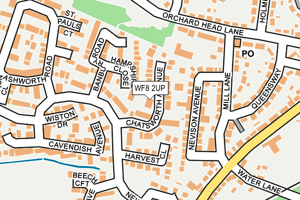 WF8 2UP map - OS OpenMap – Local (Ordnance Survey)