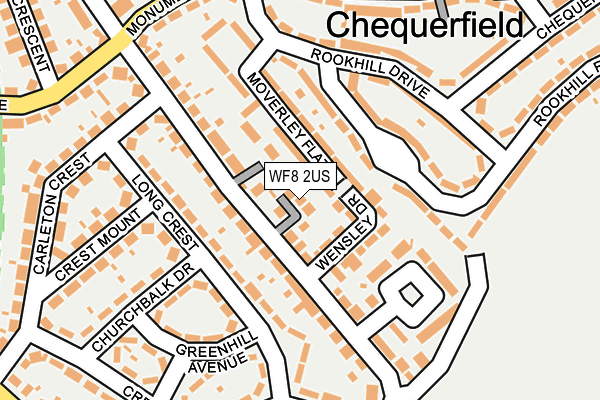 WF8 2US map - OS OpenMap – Local (Ordnance Survey)