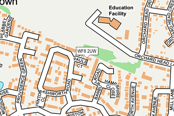 WF8 2UW map - OS OpenMap – Local (Ordnance Survey)