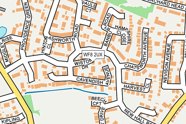 WF8 2UX map - OS OpenMap – Local (Ordnance Survey)