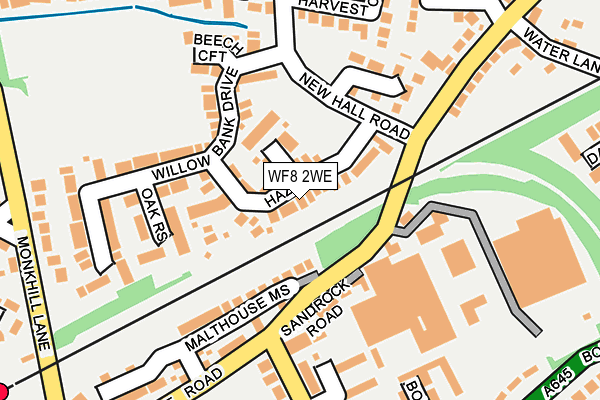 WF8 2WE map - OS OpenMap – Local (Ordnance Survey)