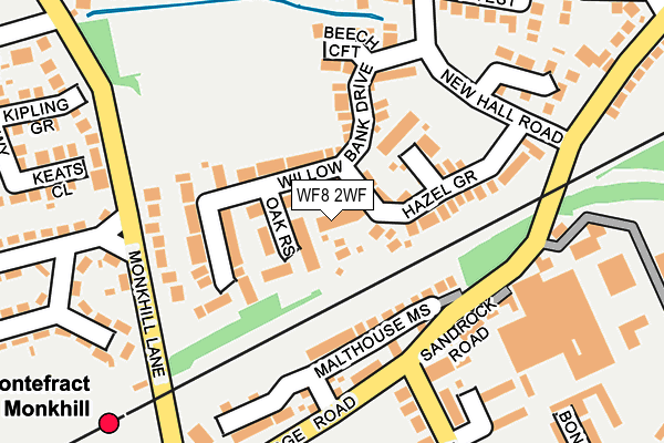 WF8 2WF map - OS OpenMap – Local (Ordnance Survey)