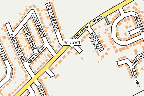 WF8 2WN map - OS OpenMap – Local (Ordnance Survey)