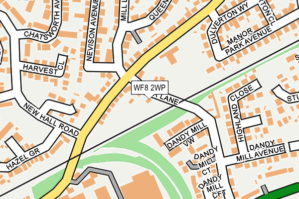 WF8 2WP map - OS OpenMap – Local (Ordnance Survey)