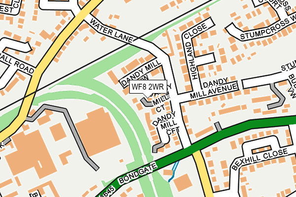 WF8 2WR map - OS OpenMap – Local (Ordnance Survey)