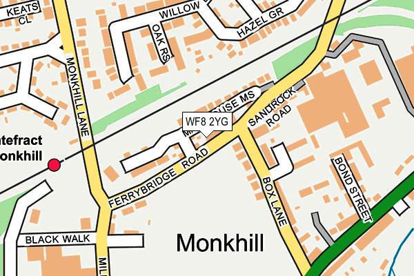 WF8 2YG map - OS OpenMap – Local (Ordnance Survey)