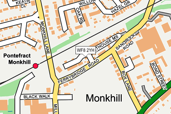 WF8 2YH map - OS OpenMap – Local (Ordnance Survey)