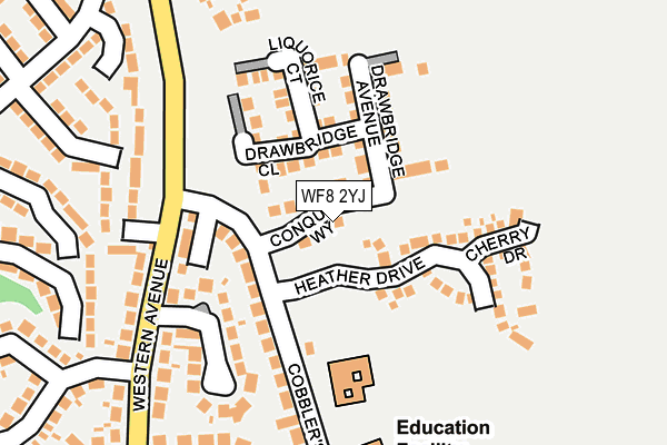 WF8 2YJ map - OS OpenMap – Local (Ordnance Survey)