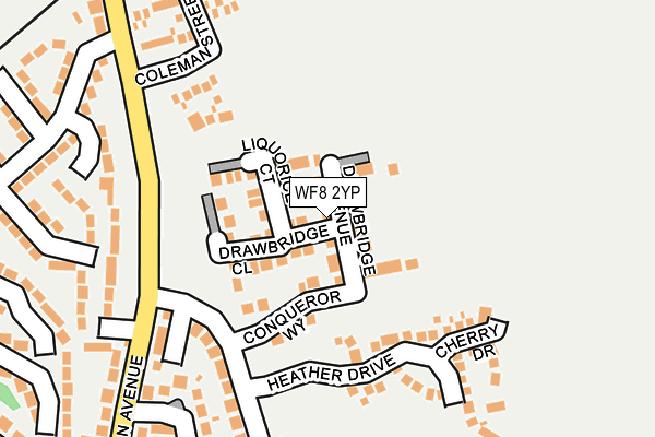 WF8 2YP map - OS OpenMap – Local (Ordnance Survey)