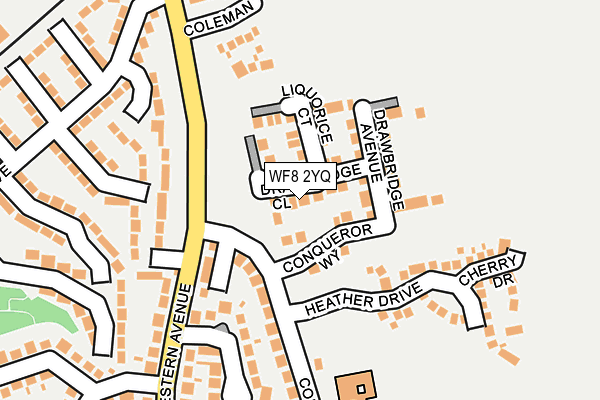 WF8 2YQ map - OS OpenMap – Local (Ordnance Survey)