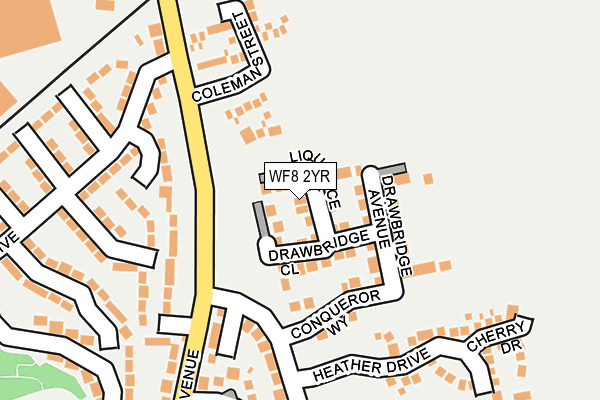 WF8 2YR map - OS OpenMap – Local (Ordnance Survey)