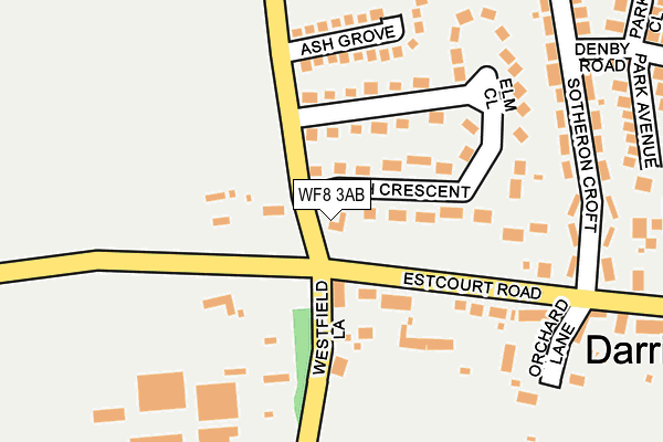 WF8 3AB map - OS OpenMap – Local (Ordnance Survey)