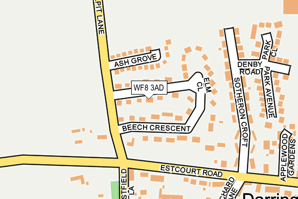 WF8 3AD map - OS OpenMap – Local (Ordnance Survey)