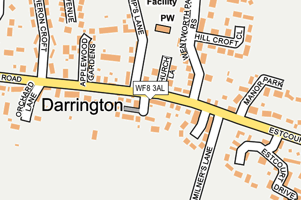 WF8 3AL map - OS OpenMap – Local (Ordnance Survey)