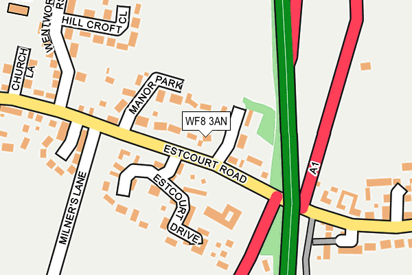 WF8 3AN map - OS OpenMap – Local (Ordnance Survey)