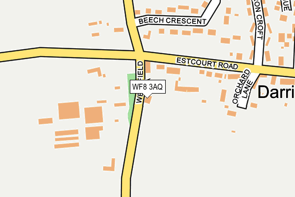 WF8 3AQ map - OS OpenMap – Local (Ordnance Survey)