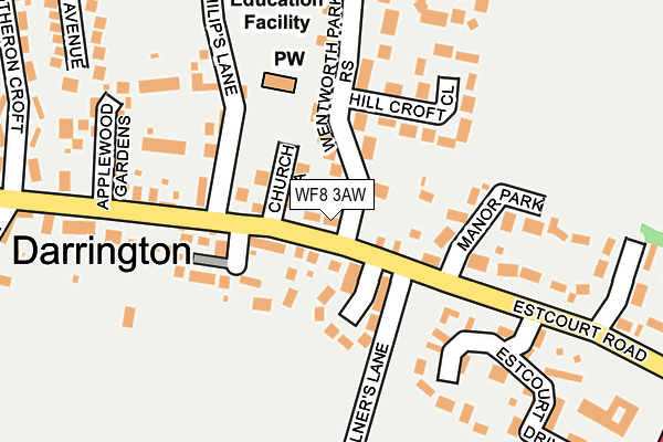 WF8 3AW map - OS OpenMap – Local (Ordnance Survey)