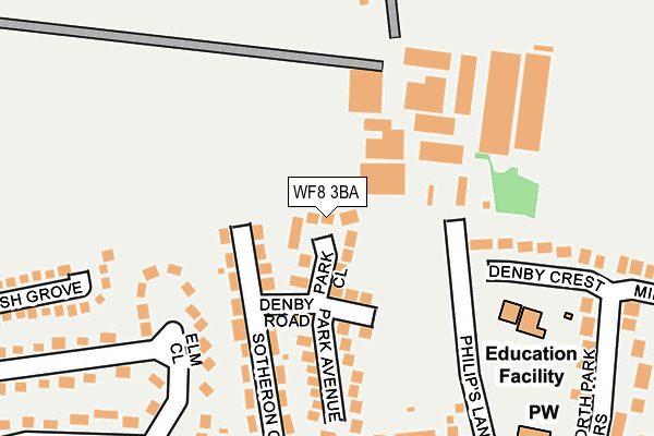 WF8 3BA map - OS OpenMap – Local (Ordnance Survey)