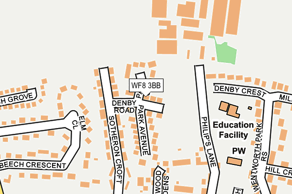 WF8 3BB map - OS OpenMap – Local (Ordnance Survey)