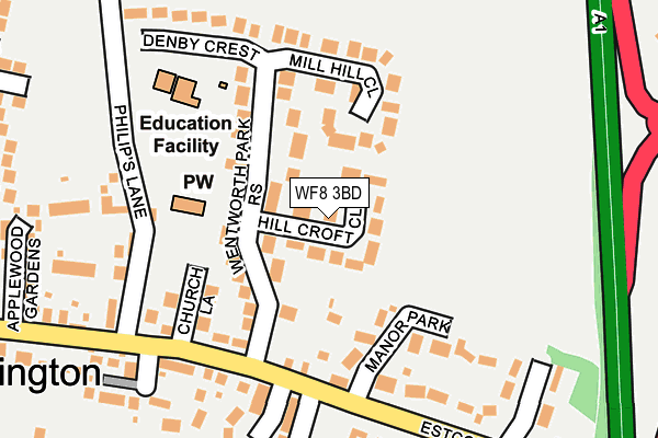 WF8 3BD map - OS OpenMap – Local (Ordnance Survey)